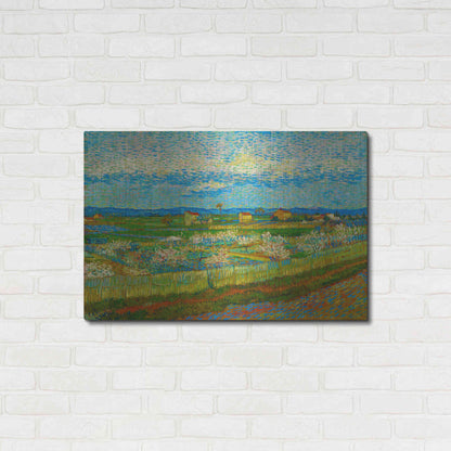 Luxe Metal Art 'Peach Trees In Blossom' by Vincent Van Gogh, Metal Wall Art,36x24