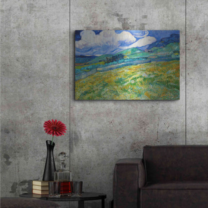 Luxe Metal Art 'Landscape From Saint-Remy' by Vincent Van Gogh, Metal Wall Art,36x24
