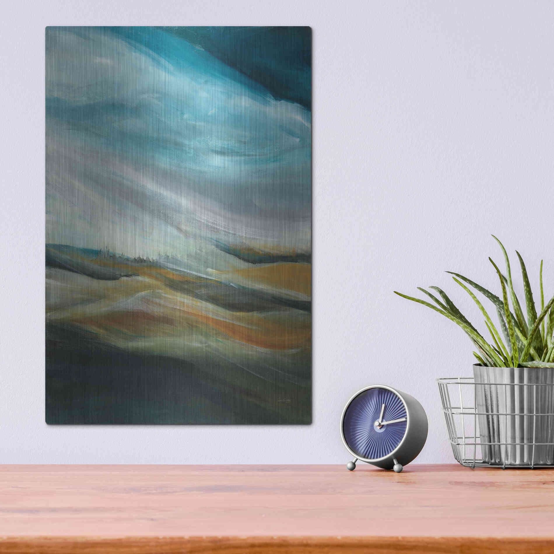 Luxe Metal Art 'Sand Storm' by Jan Griggs, Metal Wall Art,12x16
