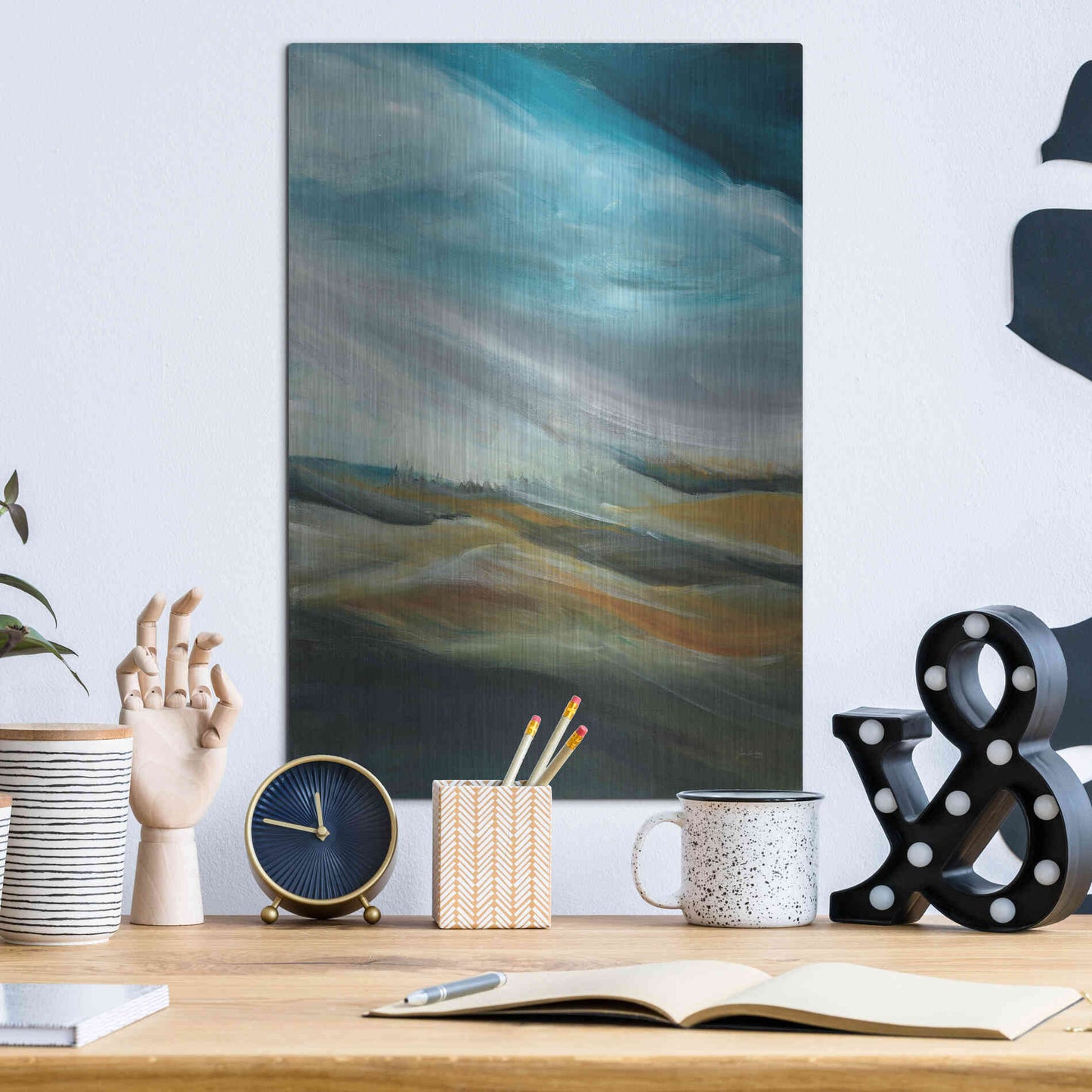 Luxe Metal Art 'Sand Storm' by Jan Griggs, Metal Wall Art,12x16