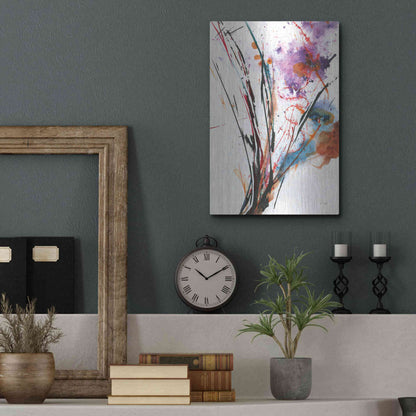 Luxe Metal Art 'Floral Explosion IV On White' by Jan Griggs, Metal Wall Art,12x16