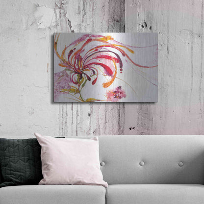 Luxe Metal Art 'Moving and Shaking Bright on White' by Jan Griggs, Metal Wall Art,36x24