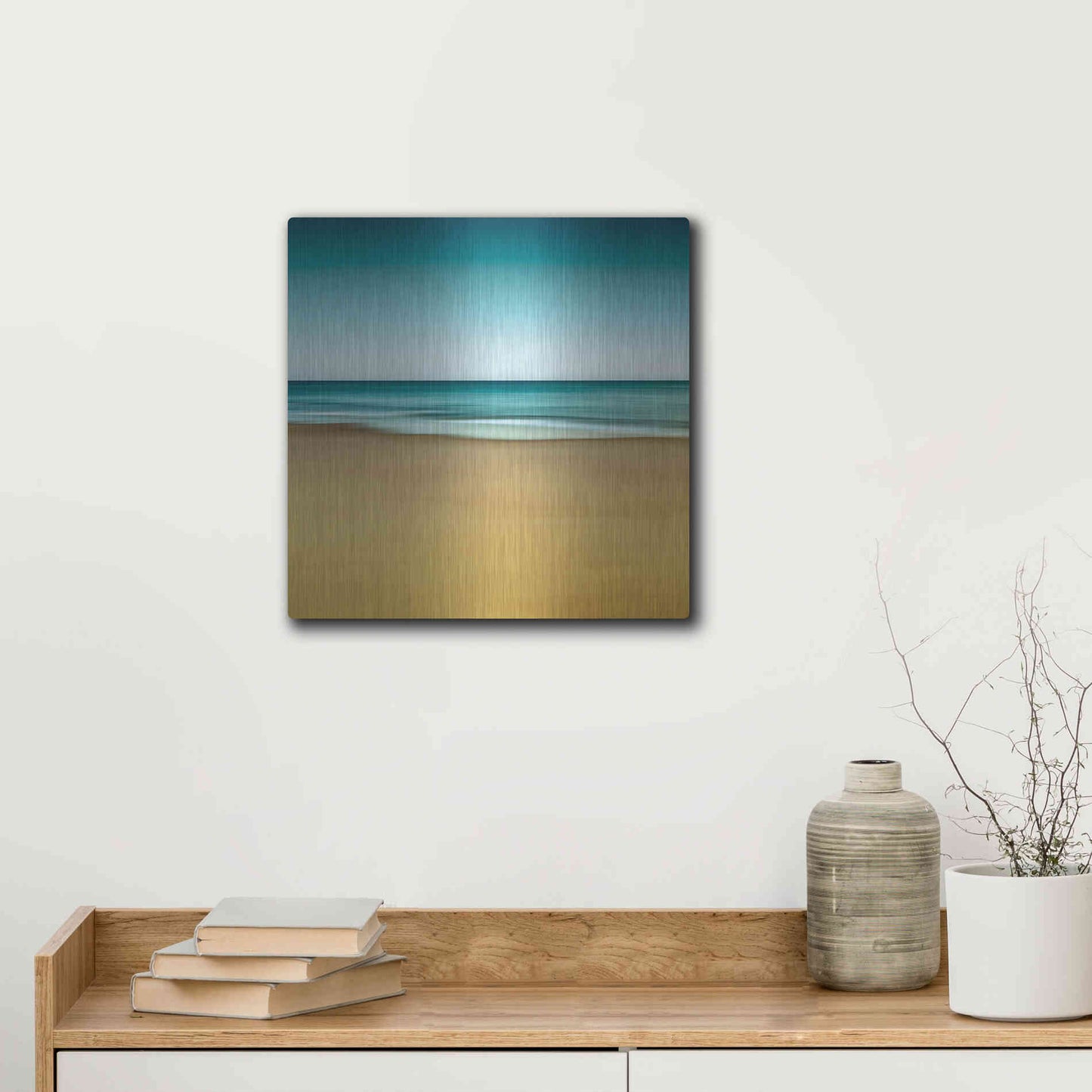 Luxe Metal Art 'Montauk Mood' by Katherine Gendreau, Metal Wall Art,12x12