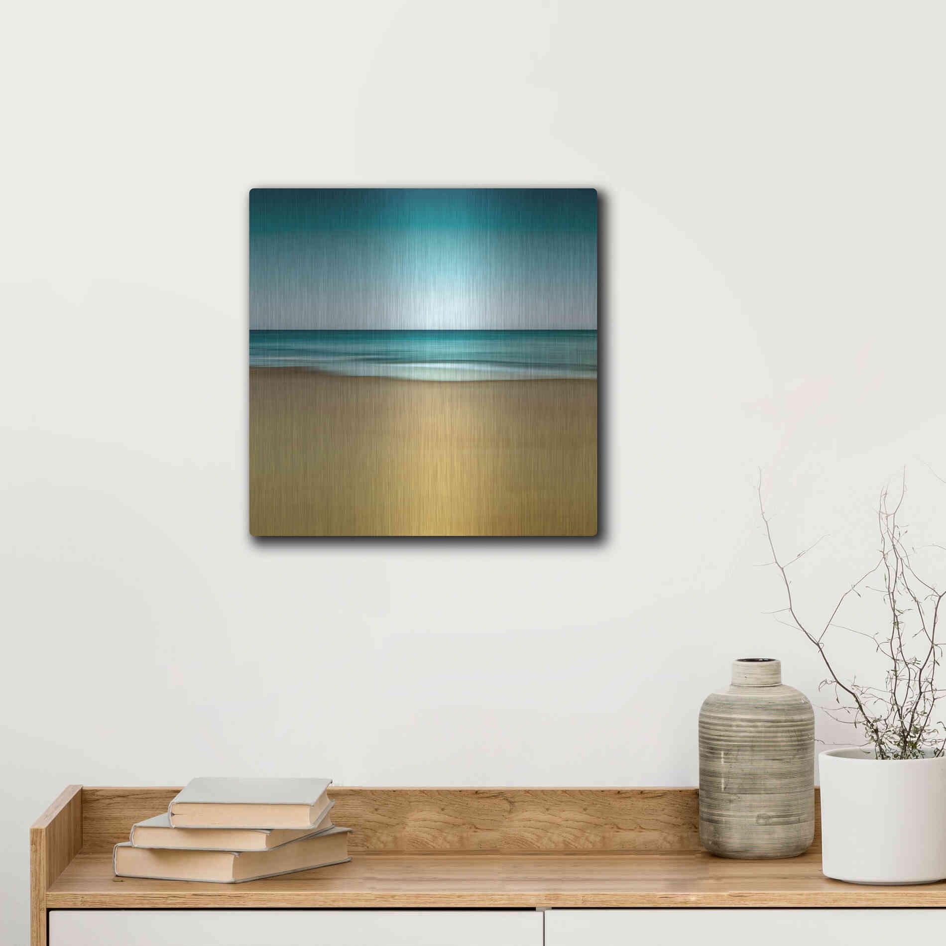 Luxe Metal Art 'Montauk Mood' by Katherine Gendreau, Metal Wall Art,12x12