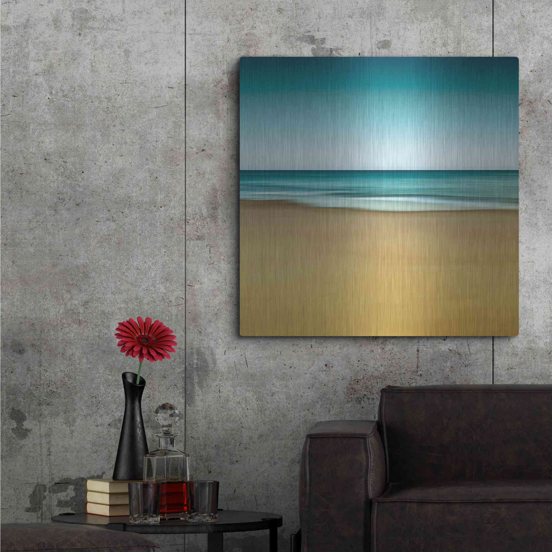 Luxe Metal Art 'Montauk Mood' by Katherine Gendreau, Metal Wall Art,36x36