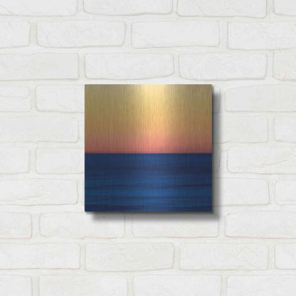 Luxe Metal Art 'Fire Water' by Katherine Gendreau, Metal Wall Art,12x12