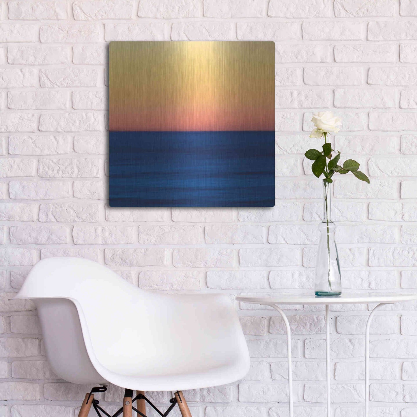 Luxe Metal Art 'Fire Water' by Katherine Gendreau, Metal Wall Art,24x24