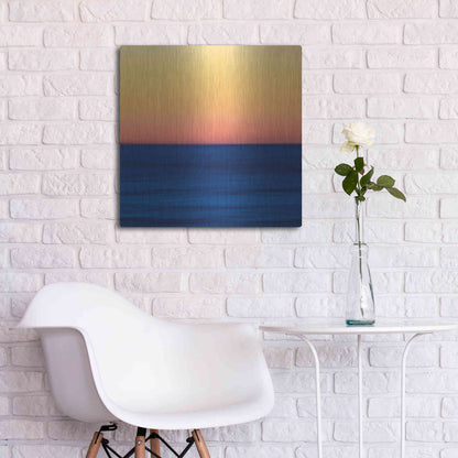 Luxe Metal Art 'Fire Water' by Katherine Gendreau, Metal Wall Art,24x24