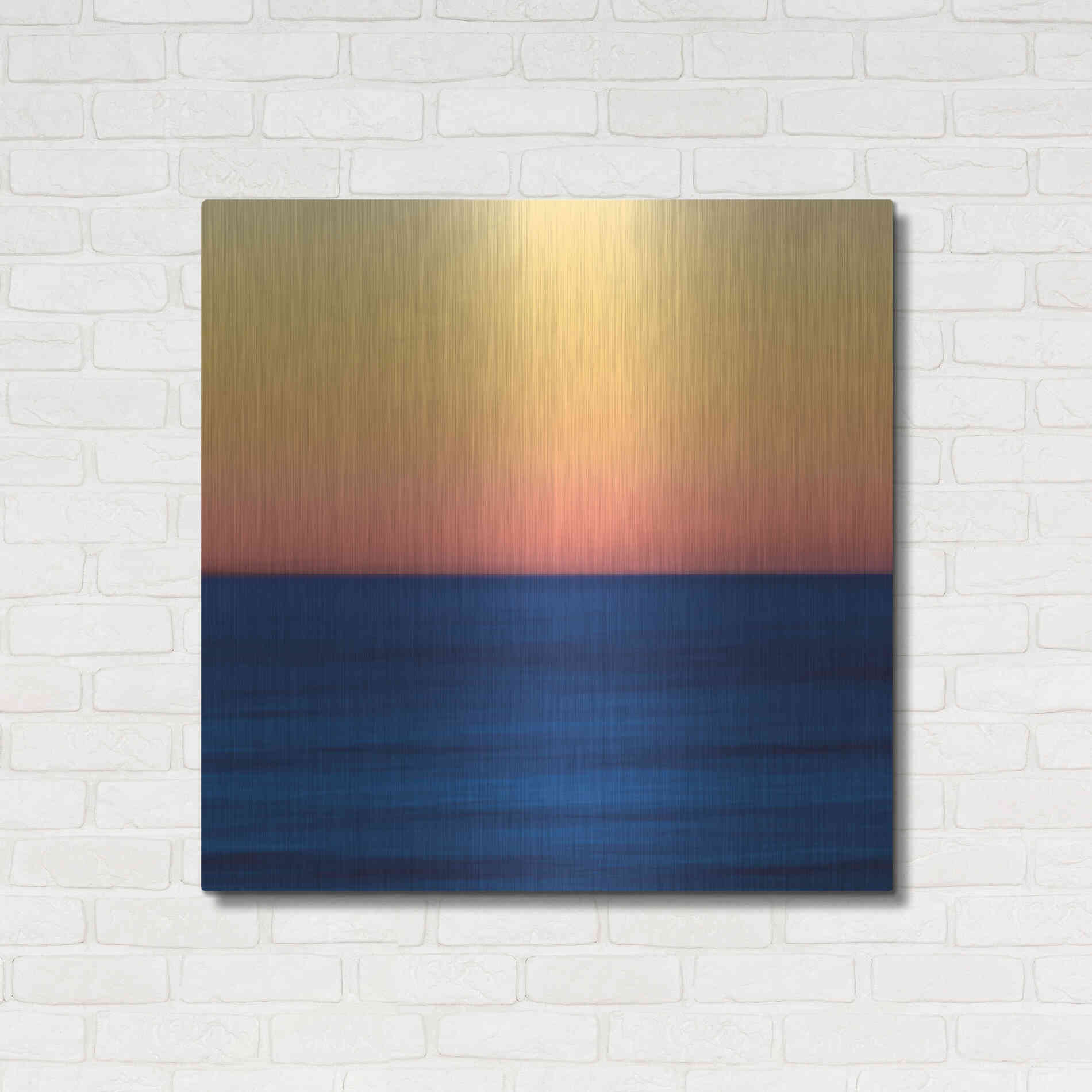 Luxe Metal Art 'Fire Water' by Katherine Gendreau, Metal Wall Art,36x36