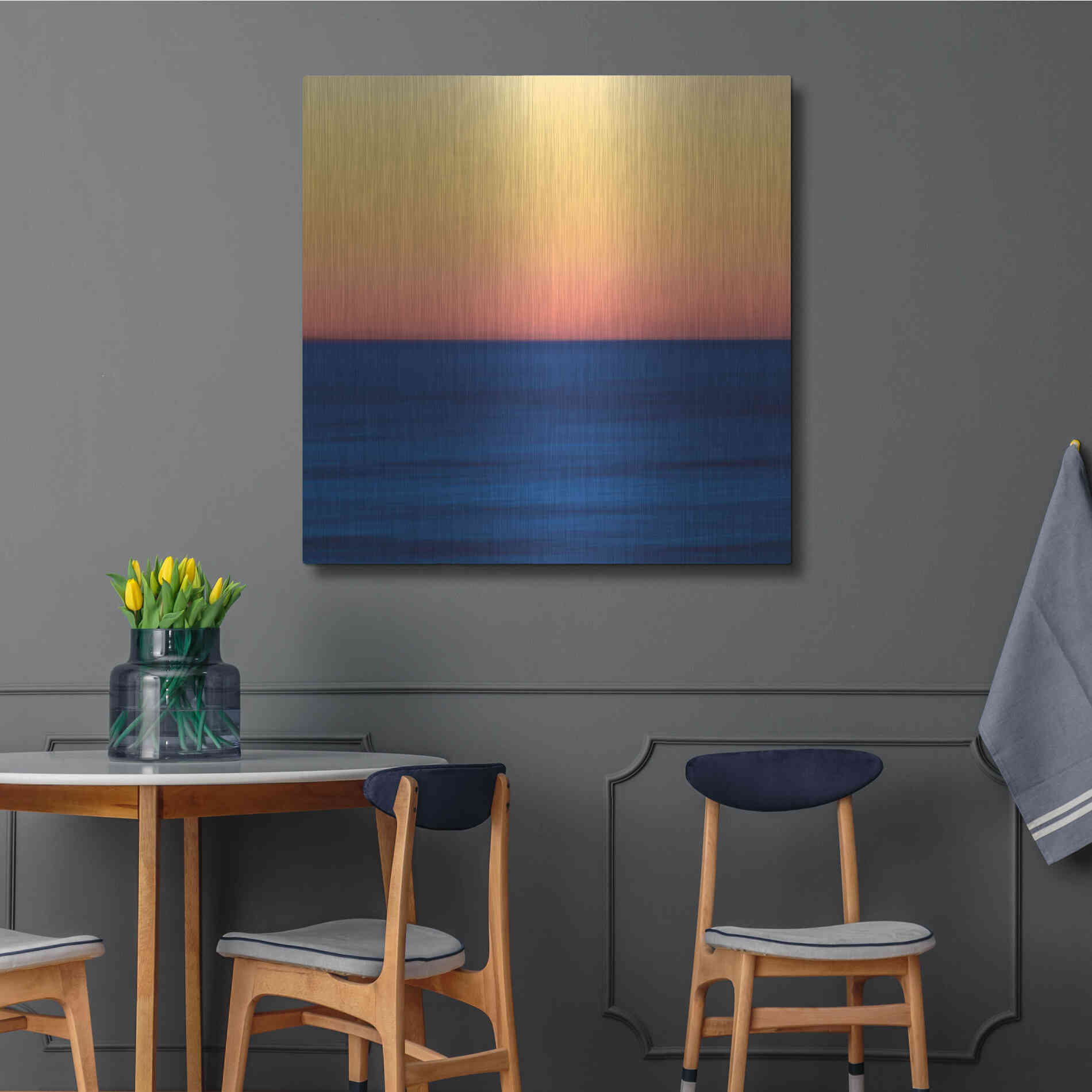 Luxe Metal Art 'Fire Water' by Katherine Gendreau, Metal Wall Art,36x36