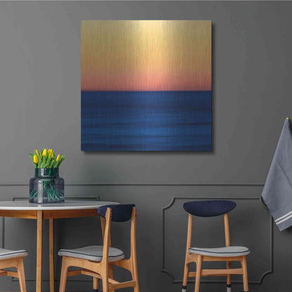 Luxe Metal Art 'Fire Water' by Katherine Gendreau, Metal Wall Art,36x36