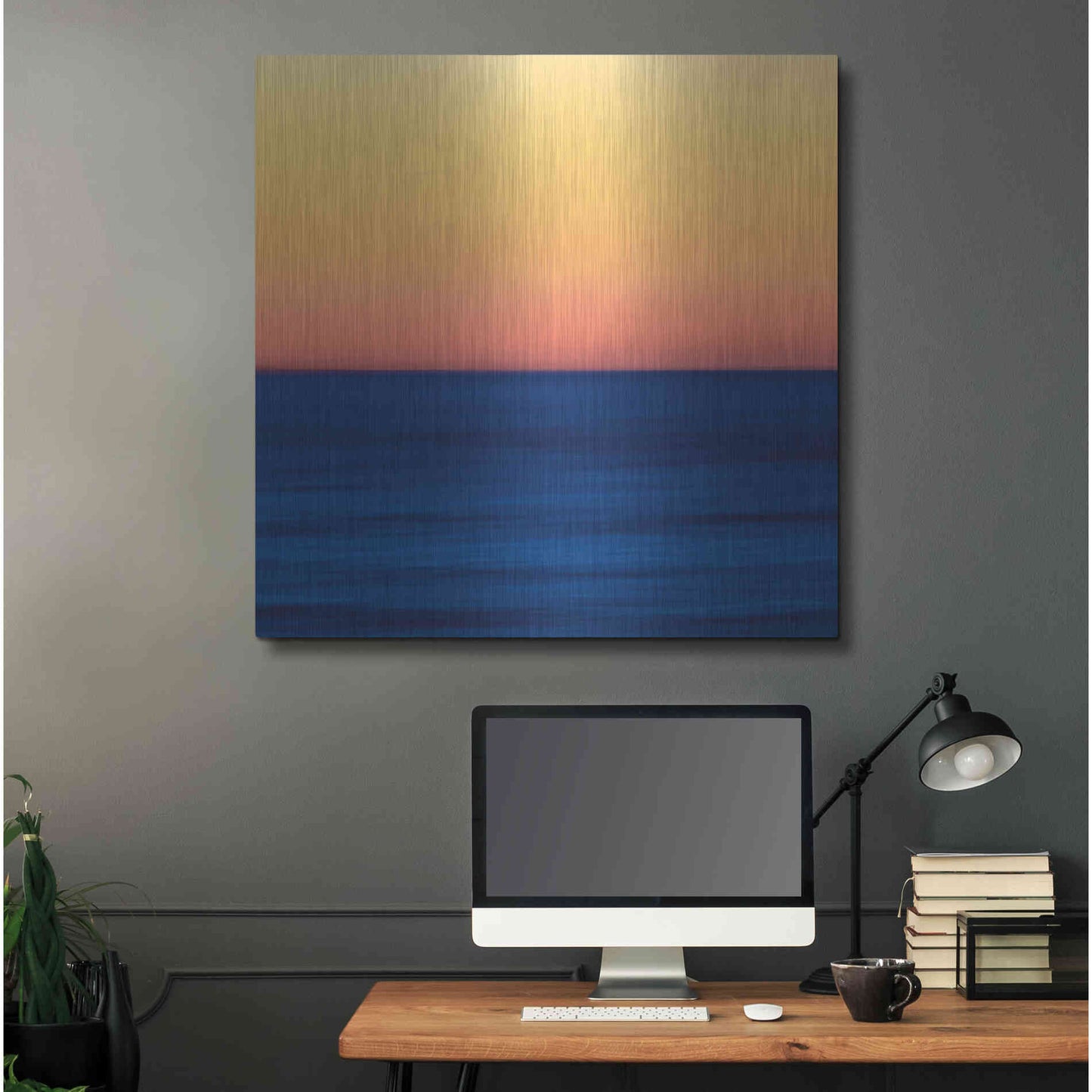 Luxe Metal Art 'Fire Water' by Katherine Gendreau, Metal Wall Art,36x36