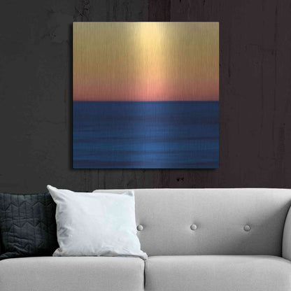 Luxe Metal Art 'Fire Water' by Katherine Gendreau, Metal Wall Art,36x36