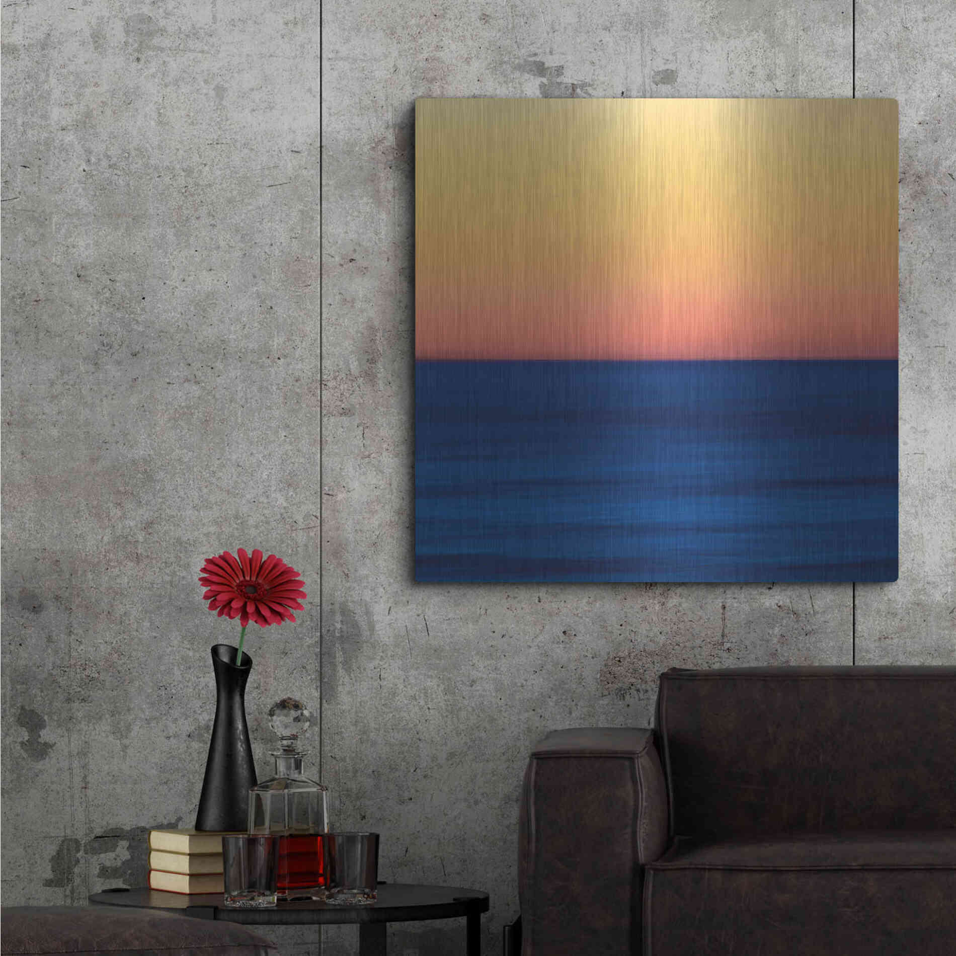 Luxe Metal Art 'Fire Water' by Katherine Gendreau, Metal Wall Art,36x36