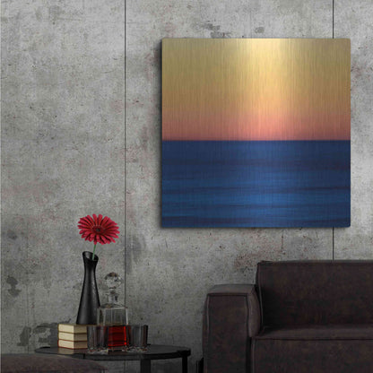 Luxe Metal Art 'Fire Water' by Katherine Gendreau, Metal Wall Art,36x36