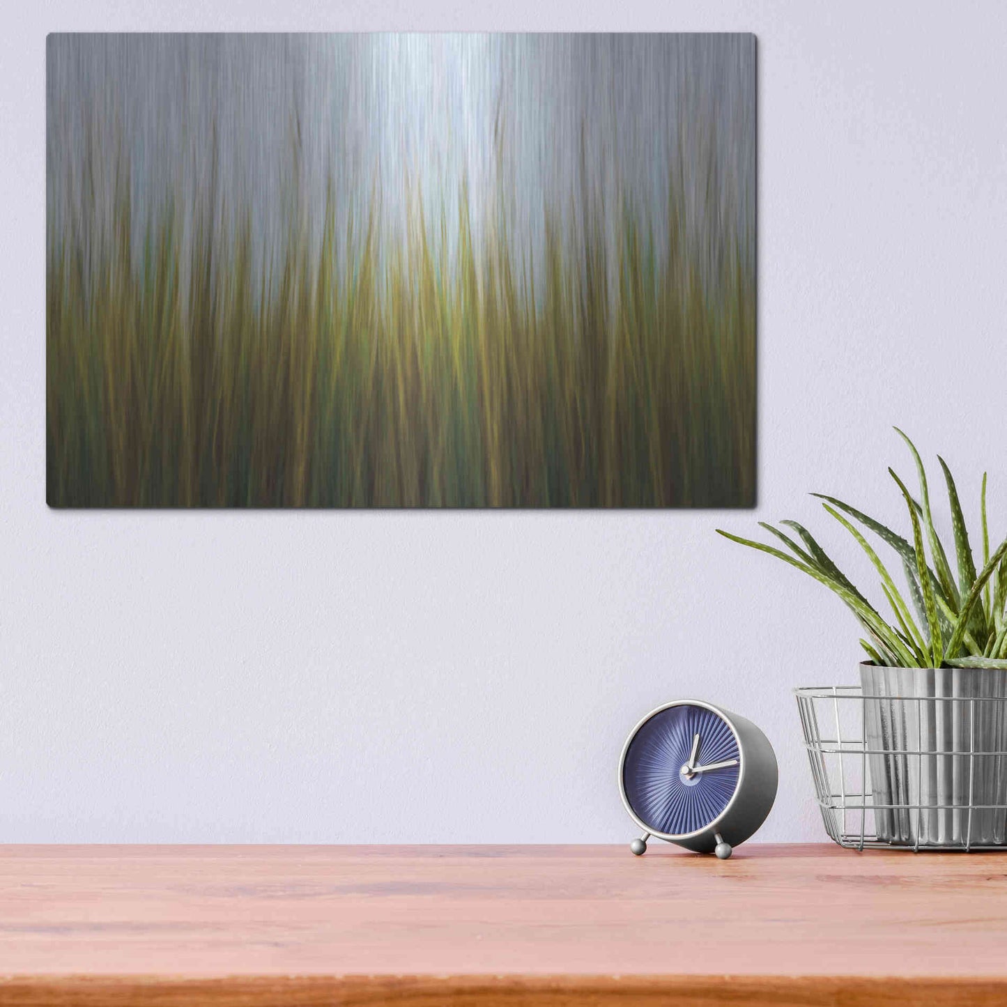 Luxe Metal Art 'Sea Grass Canvas' by Katherine Gendreau, Metal Wall Art,16x12