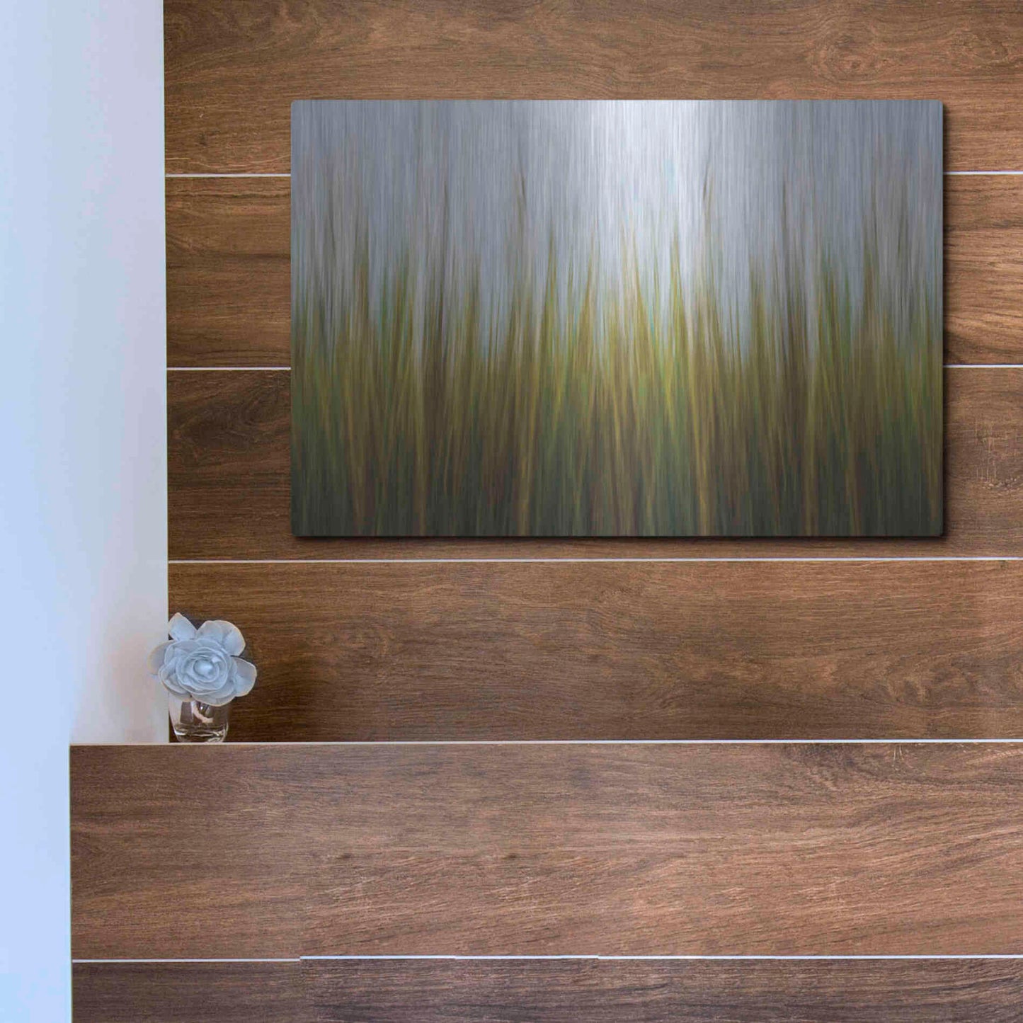 Luxe Metal Art 'Sea Grass Canvas' by Katherine Gendreau, Metal Wall Art,16x12