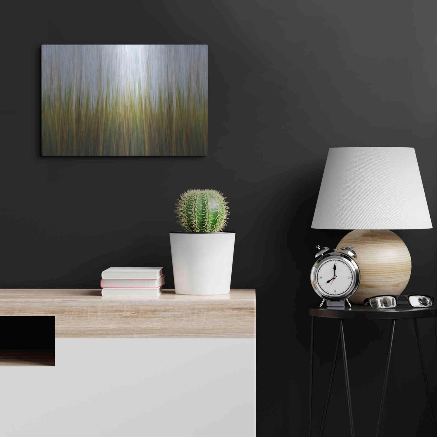 Luxe Metal Art 'Sea Grass Canvas' by Katherine Gendreau, Metal Wall Art,24x16