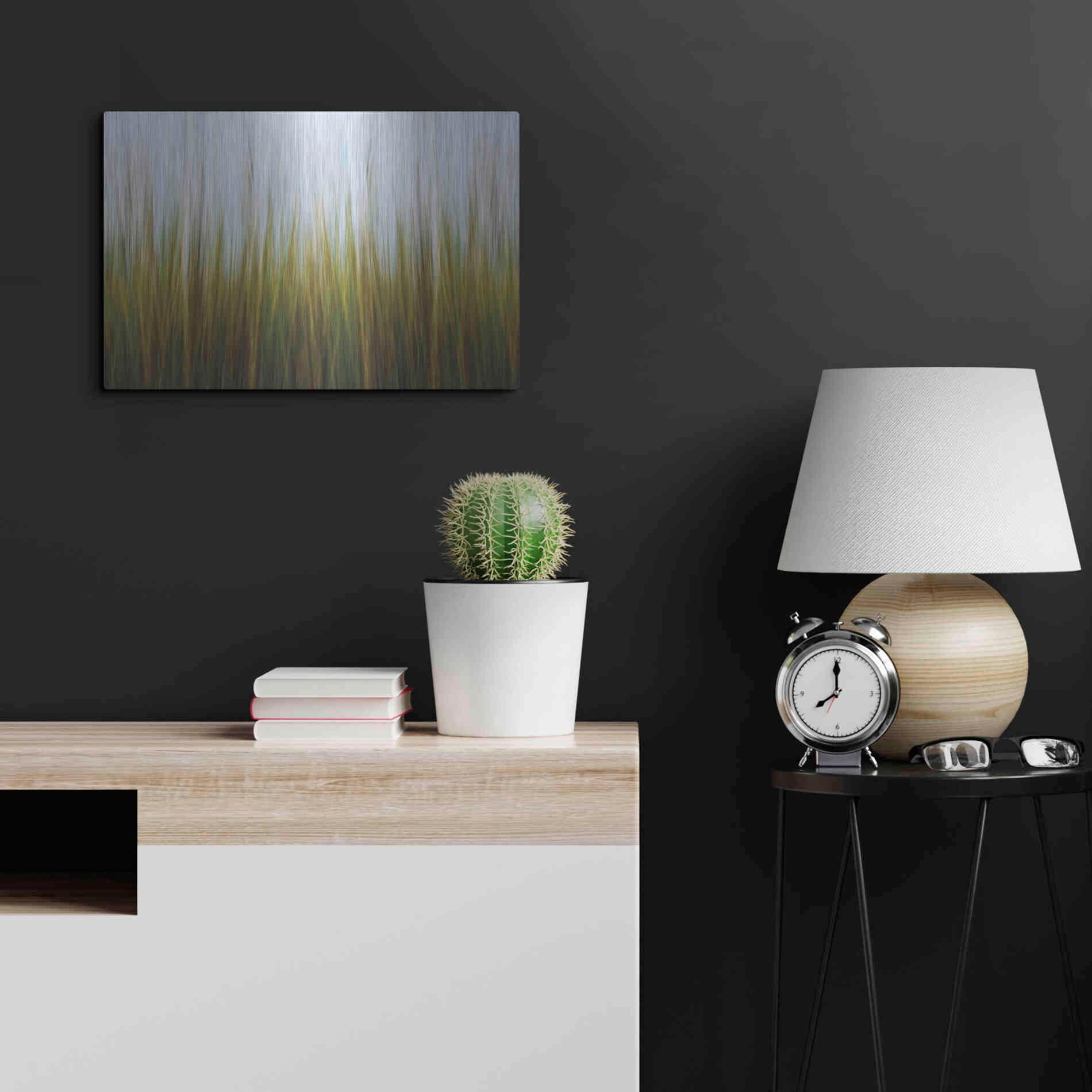 Luxe Metal Art 'Sea Grass Canvas' by Katherine Gendreau, Metal Wall Art,24x16