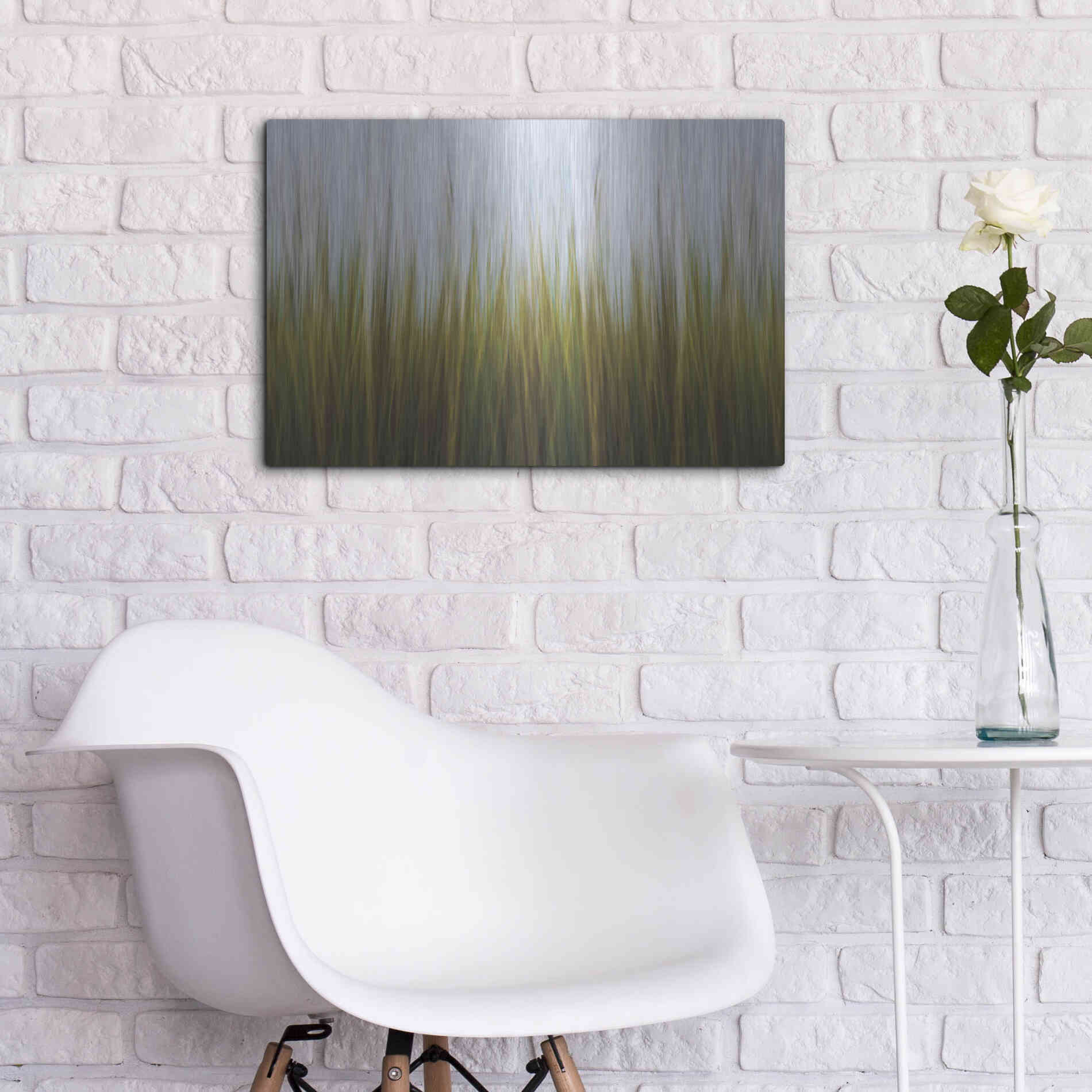Luxe Metal Art 'Sea Grass Canvas' by Katherine Gendreau, Metal Wall Art,24x16