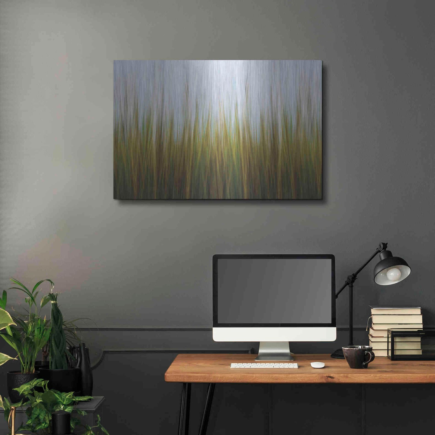 Luxe Metal Art 'Sea Grass Canvas' by Katherine Gendreau, Metal Wall Art,36x24
