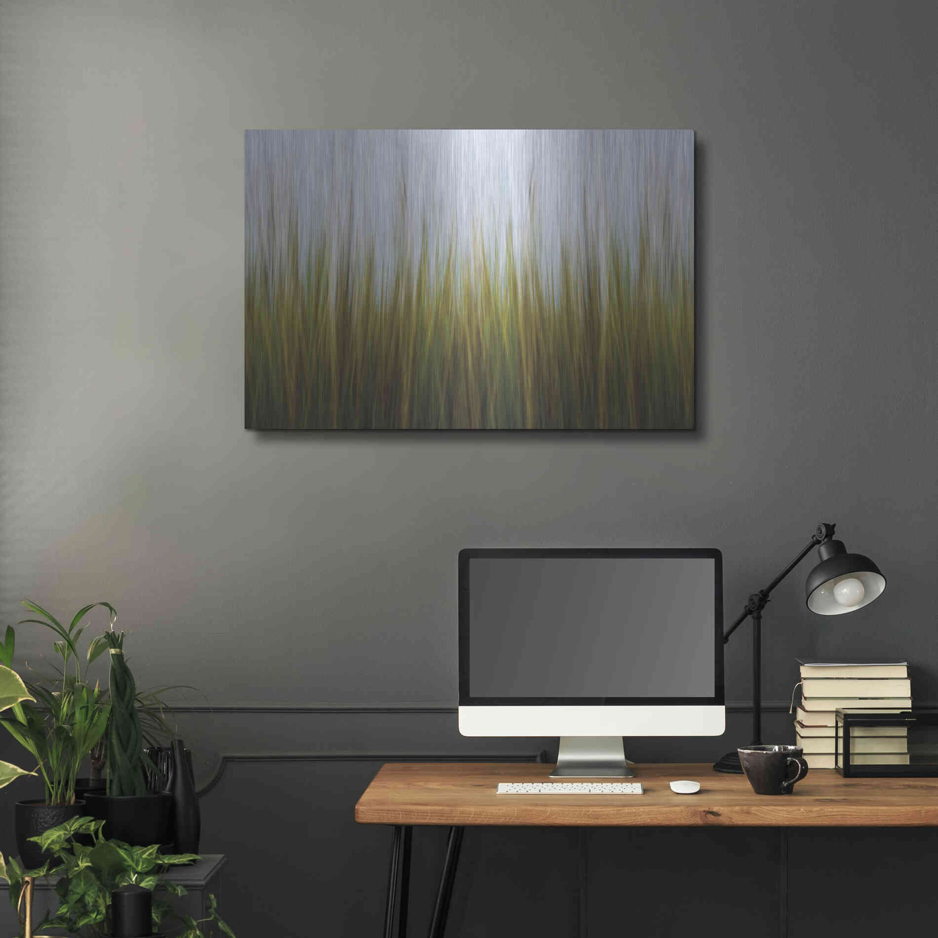 Luxe Metal Art 'Sea Grass Canvas' by Katherine Gendreau, Metal Wall Art,36x24
