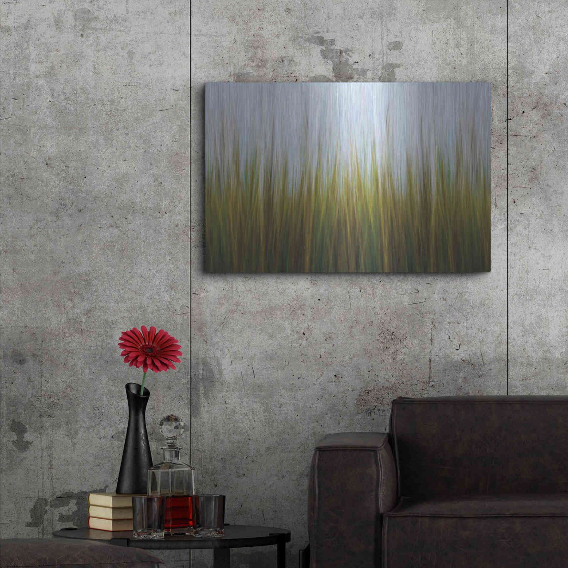Luxe Metal Art 'Sea Grass Canvas' by Katherine Gendreau, Metal Wall Art,36x24