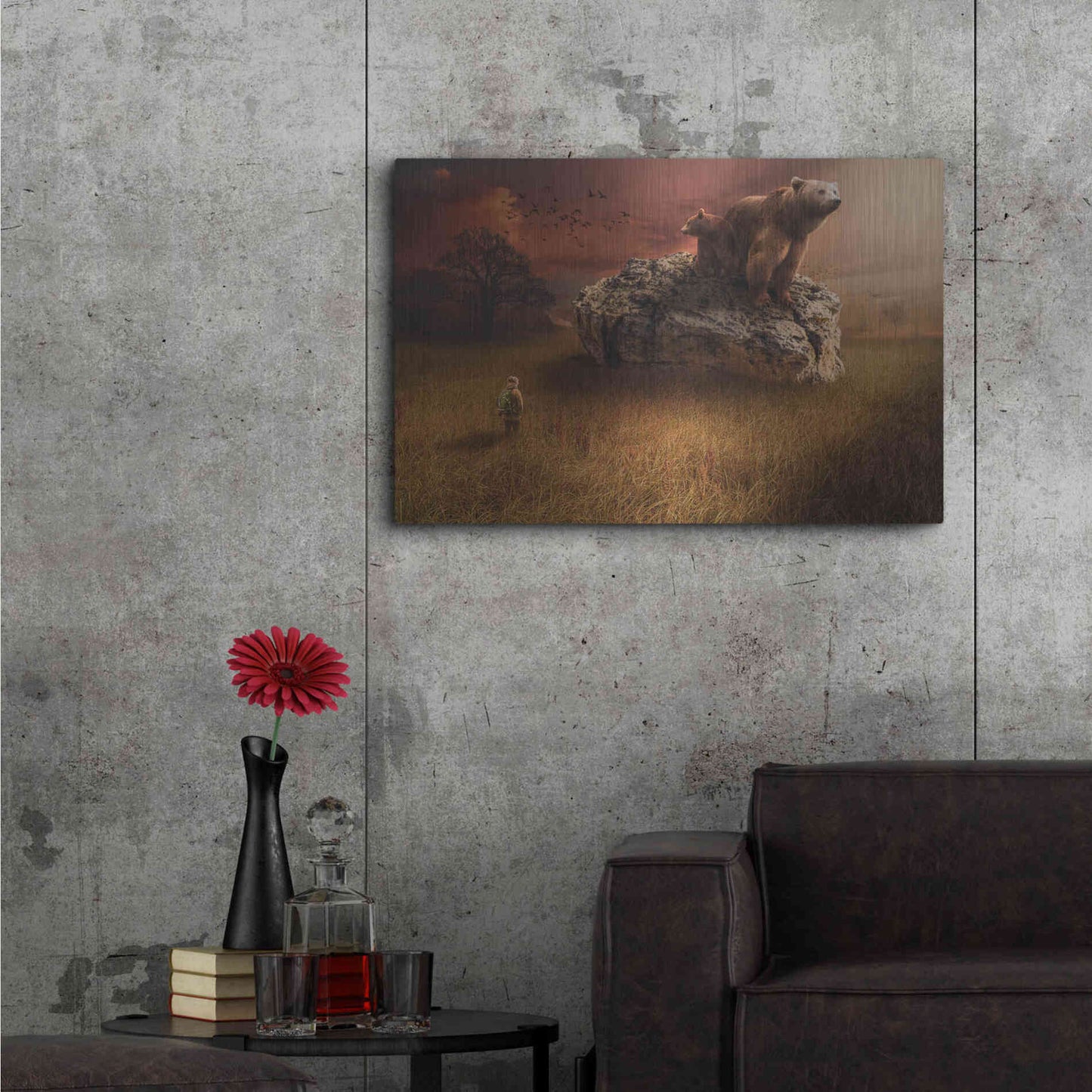 Luxe Metal Art 'Bear With Me' by Alan, Metal Wall Art,36x24