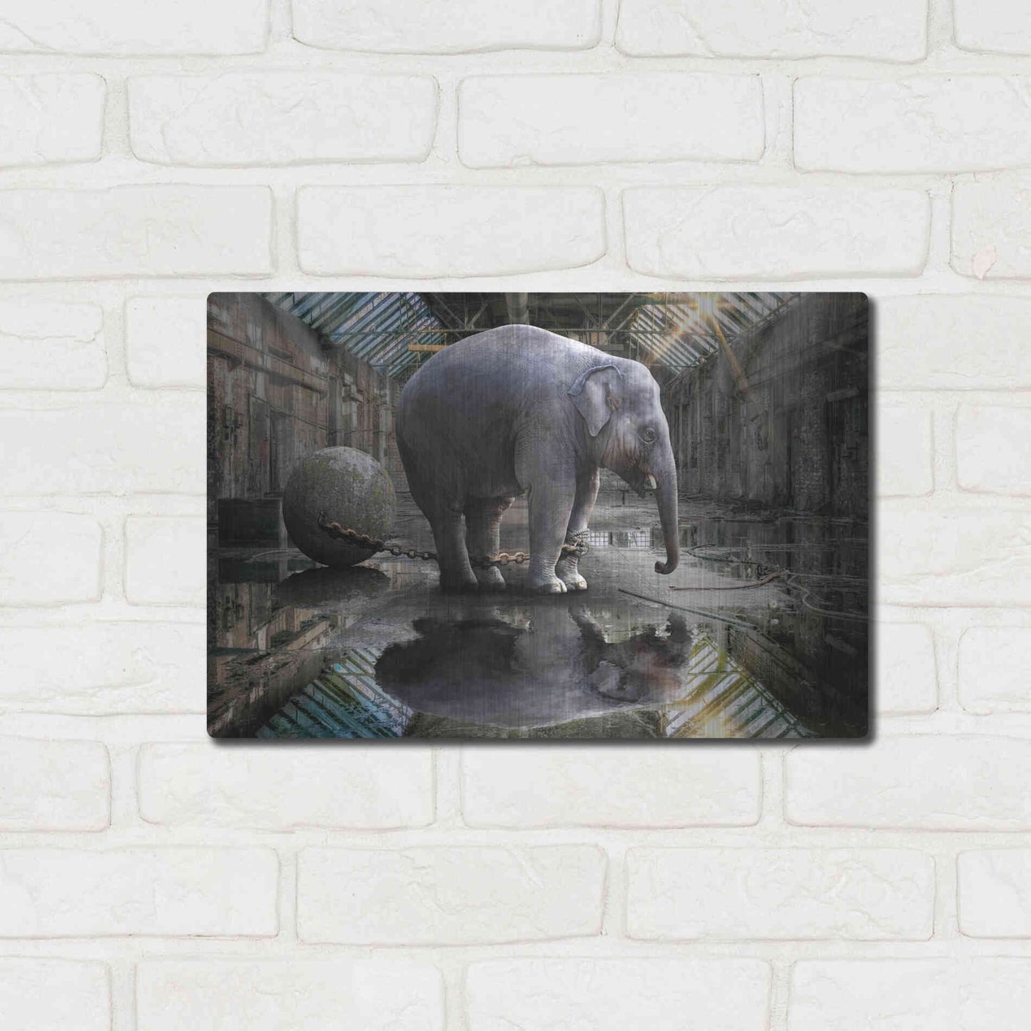 Luxe Metal Art 'The Big Grey' by Alan, Metal Wall Art,16x12