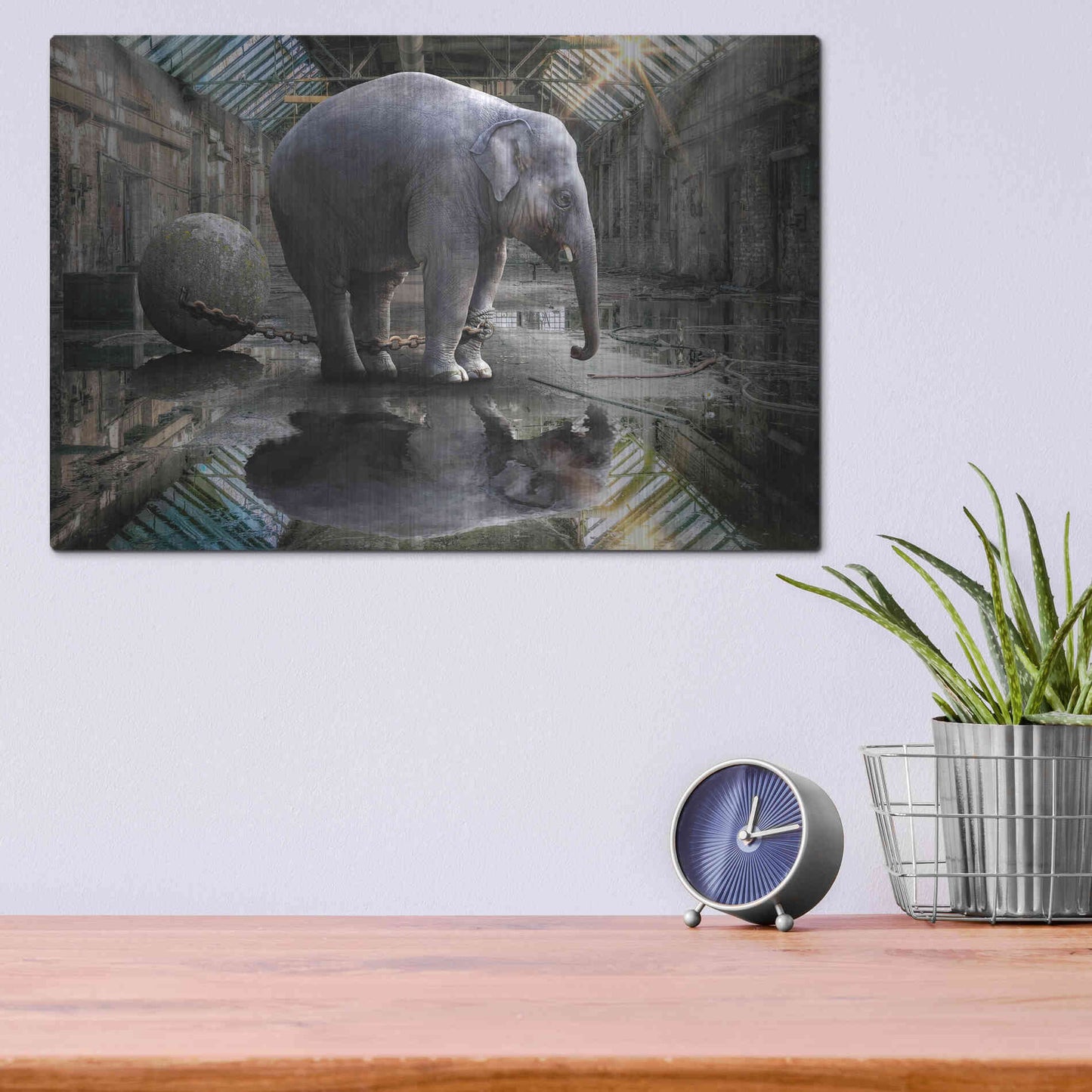 Luxe Metal Art 'The Big Grey' by Alan, Metal Wall Art,16x12