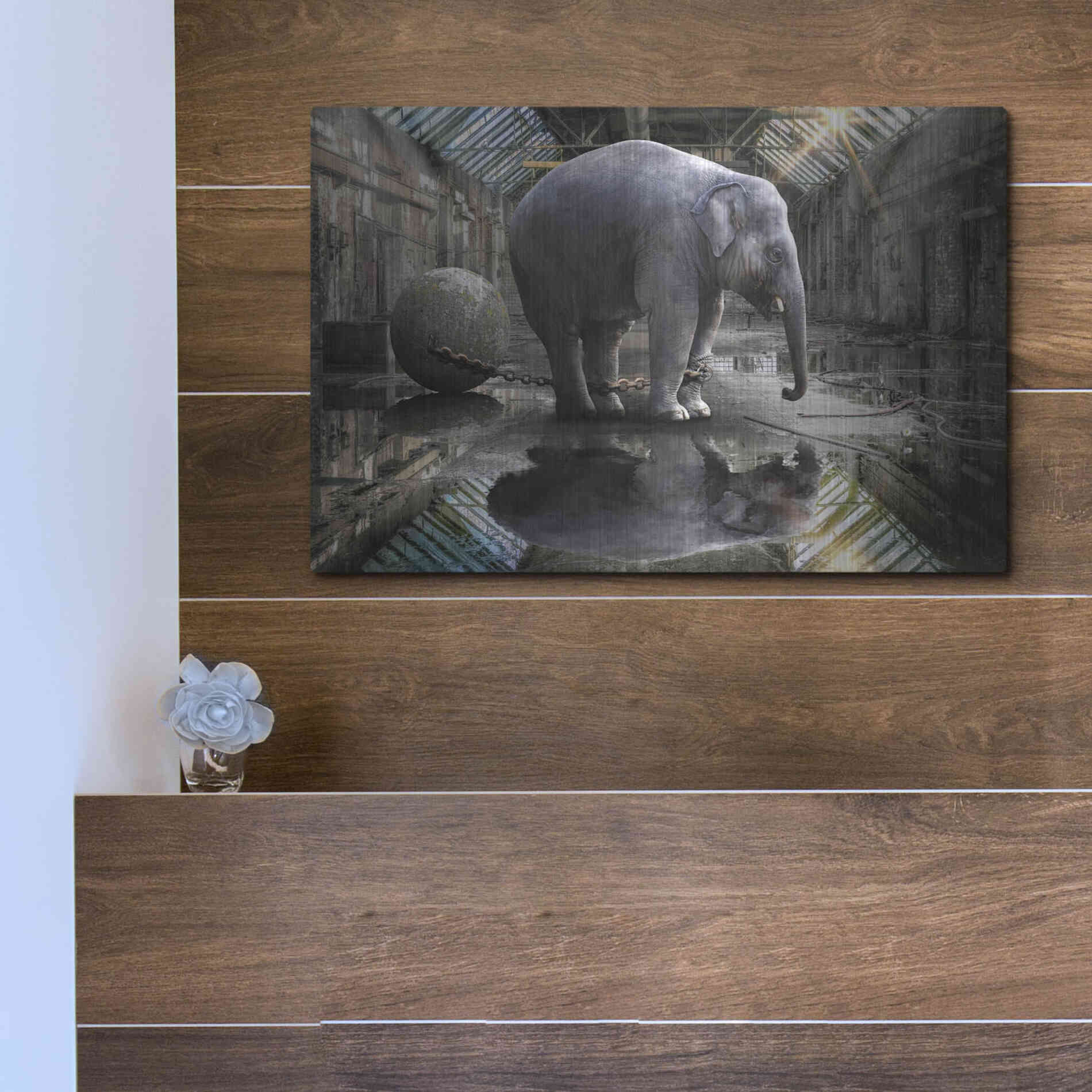 Luxe Metal Art 'The Big Grey' by Alan, Metal Wall Art,16x12