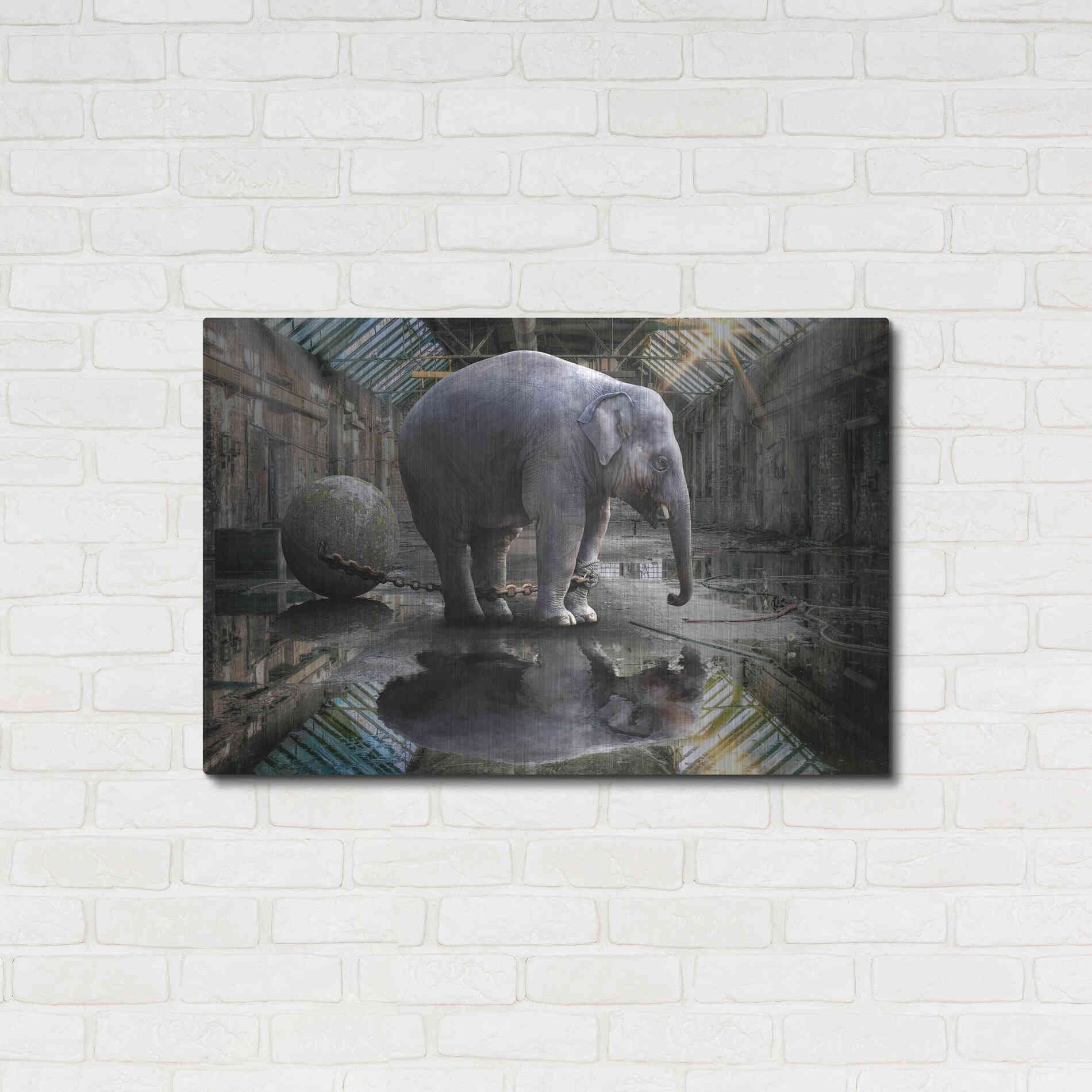 Luxe Metal Art 'The Big Grey' by Alan, Metal Wall Art,36x24
