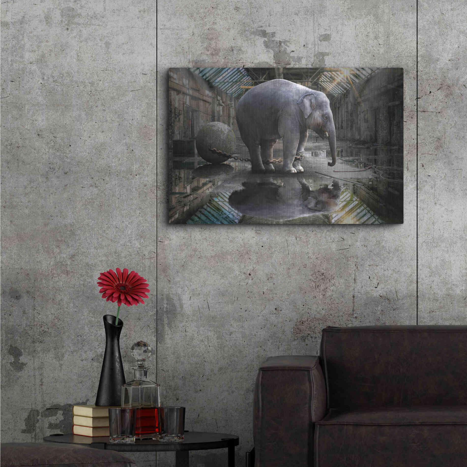 Luxe Metal Art 'The Big Grey' by Alan, Metal Wall Art,36x24