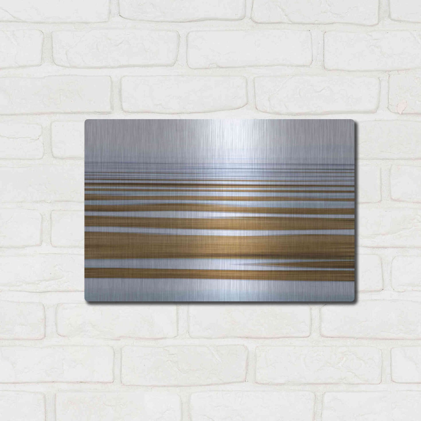 Luxe Metal Art 'Sand Flats in Fog' by Katherine Gendreau, Metal Wall Art,16x12