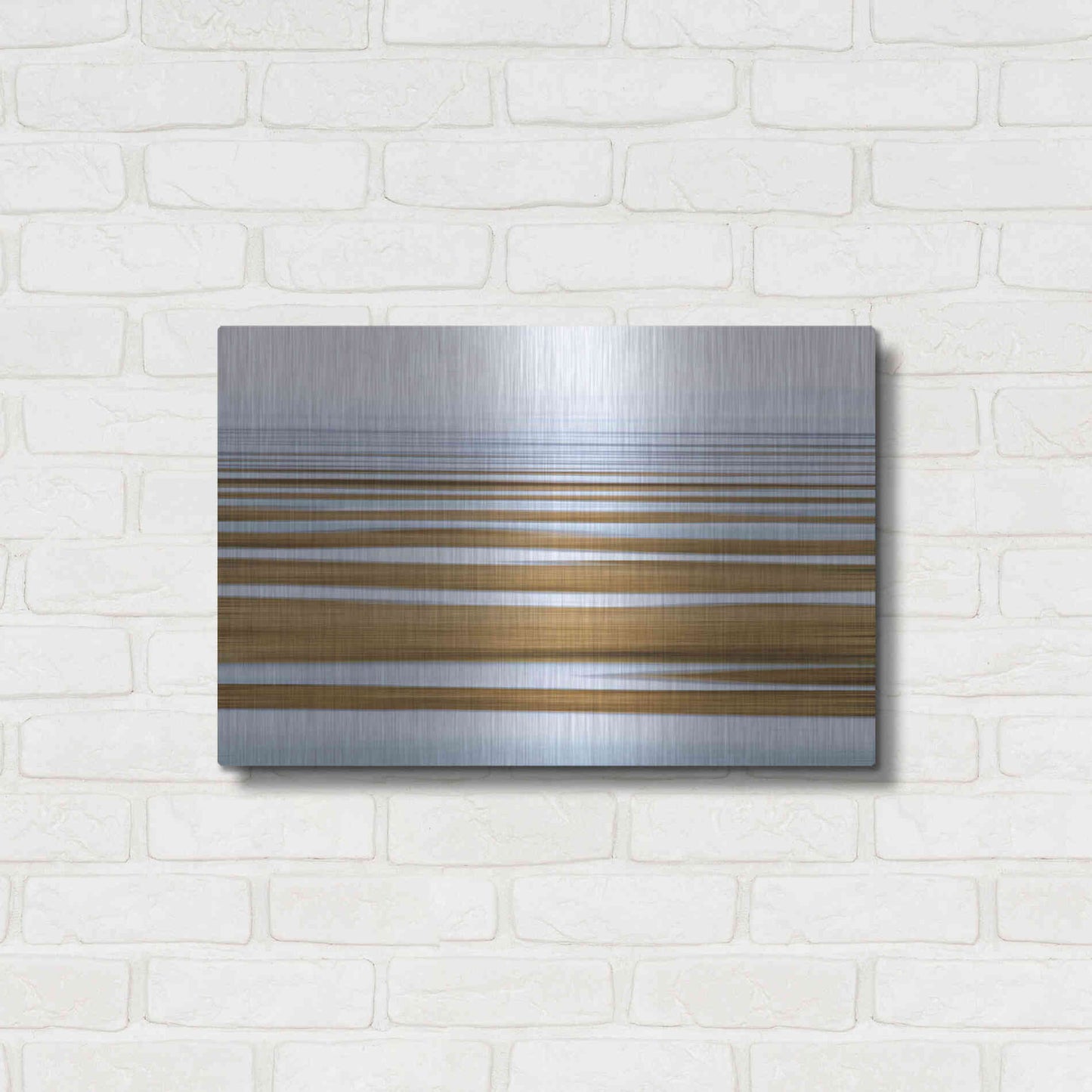 Luxe Metal Art 'Sand Flats in Fog' by Katherine Gendreau, Metal Wall Art,24x16