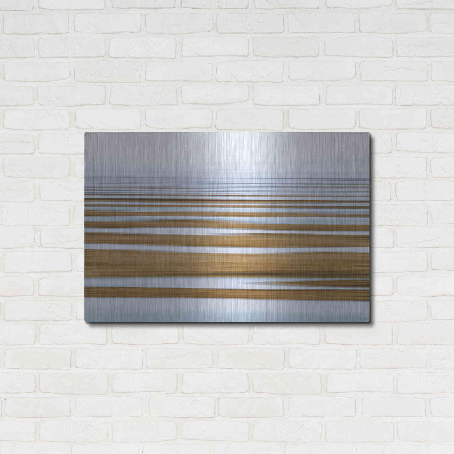 Luxe Metal Art 'Sand Flats in Fog' by Katherine Gendreau, Metal Wall Art,36x24