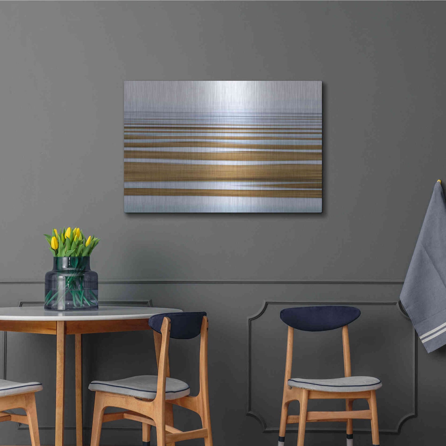 Luxe Metal Art 'Sand Flats in Fog' by Katherine Gendreau, Metal Wall Art,36x24