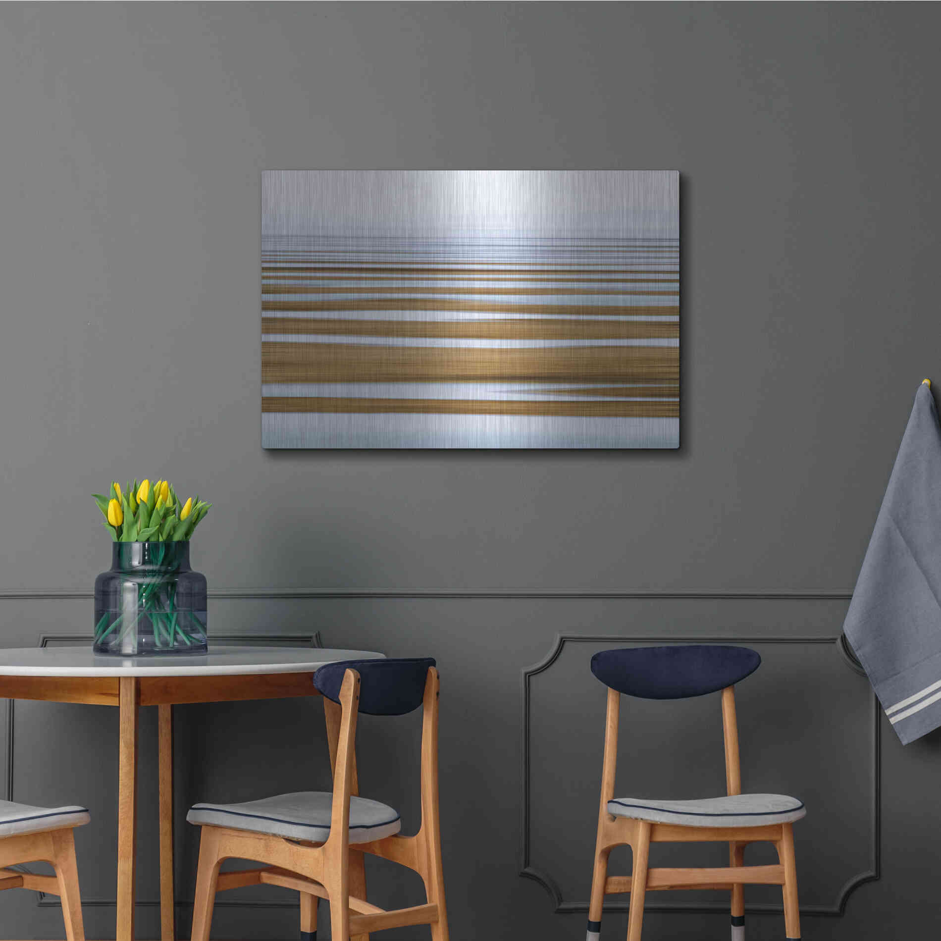 Luxe Metal Art 'Sand Flats in Fog' by Katherine Gendreau, Metal Wall Art,36x24