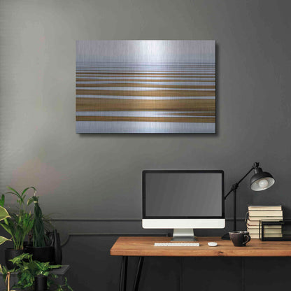 Luxe Metal Art 'Sand Flats in Fog' by Katherine Gendreau, Metal Wall Art,36x24