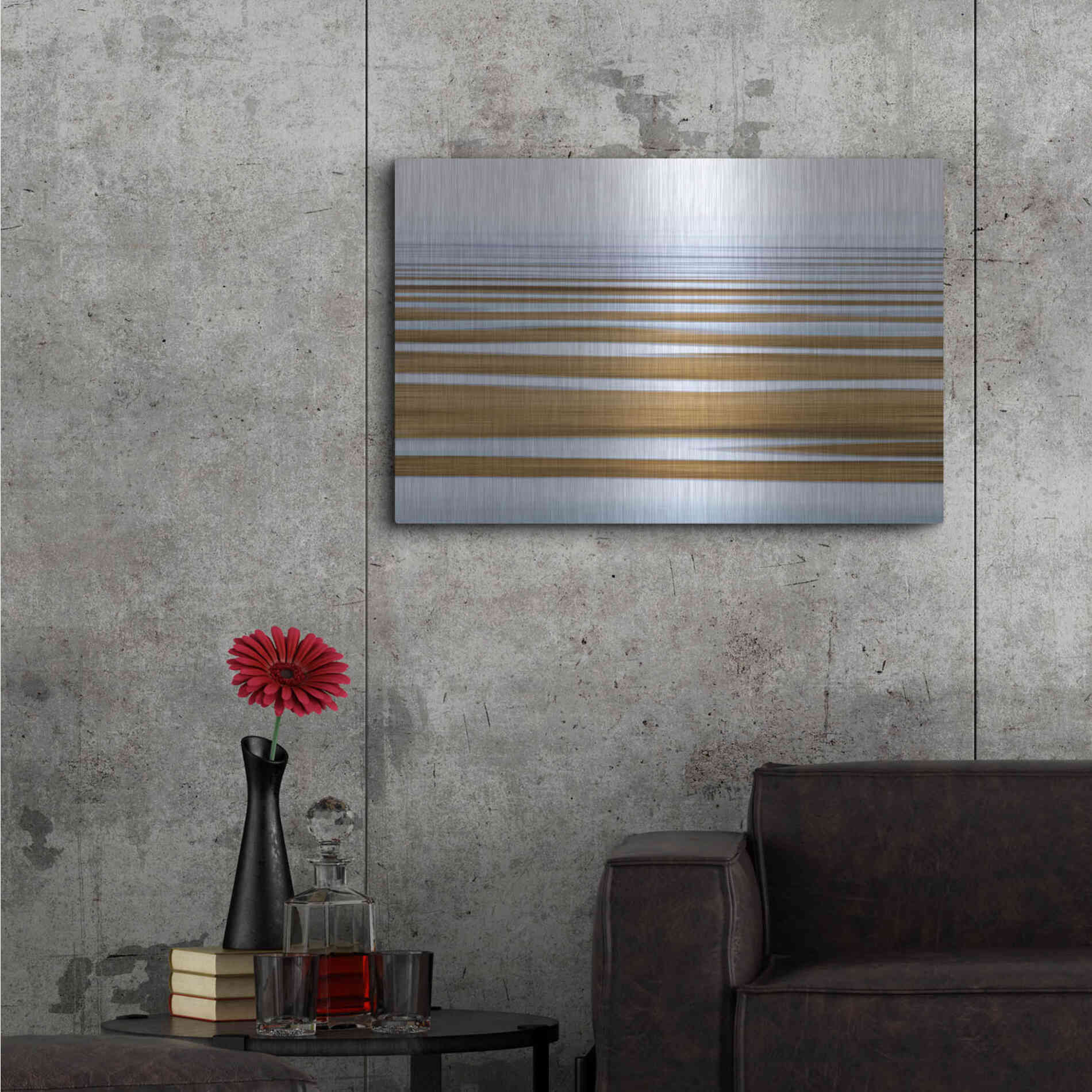 Luxe Metal Art 'Sand Flats in Fog' by Katherine Gendreau, Metal Wall Art,36x24