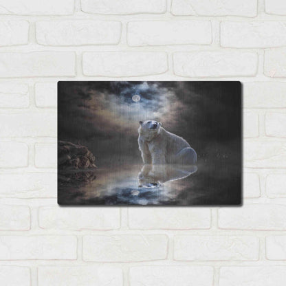 Luxe Metal Art 'Polar Bear Reflections' by Alan, Metal Wall Art,16x12