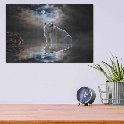 Luxe Metal Art 'Polar Bear Reflections' by Alan, Metal Wall Art,16x12