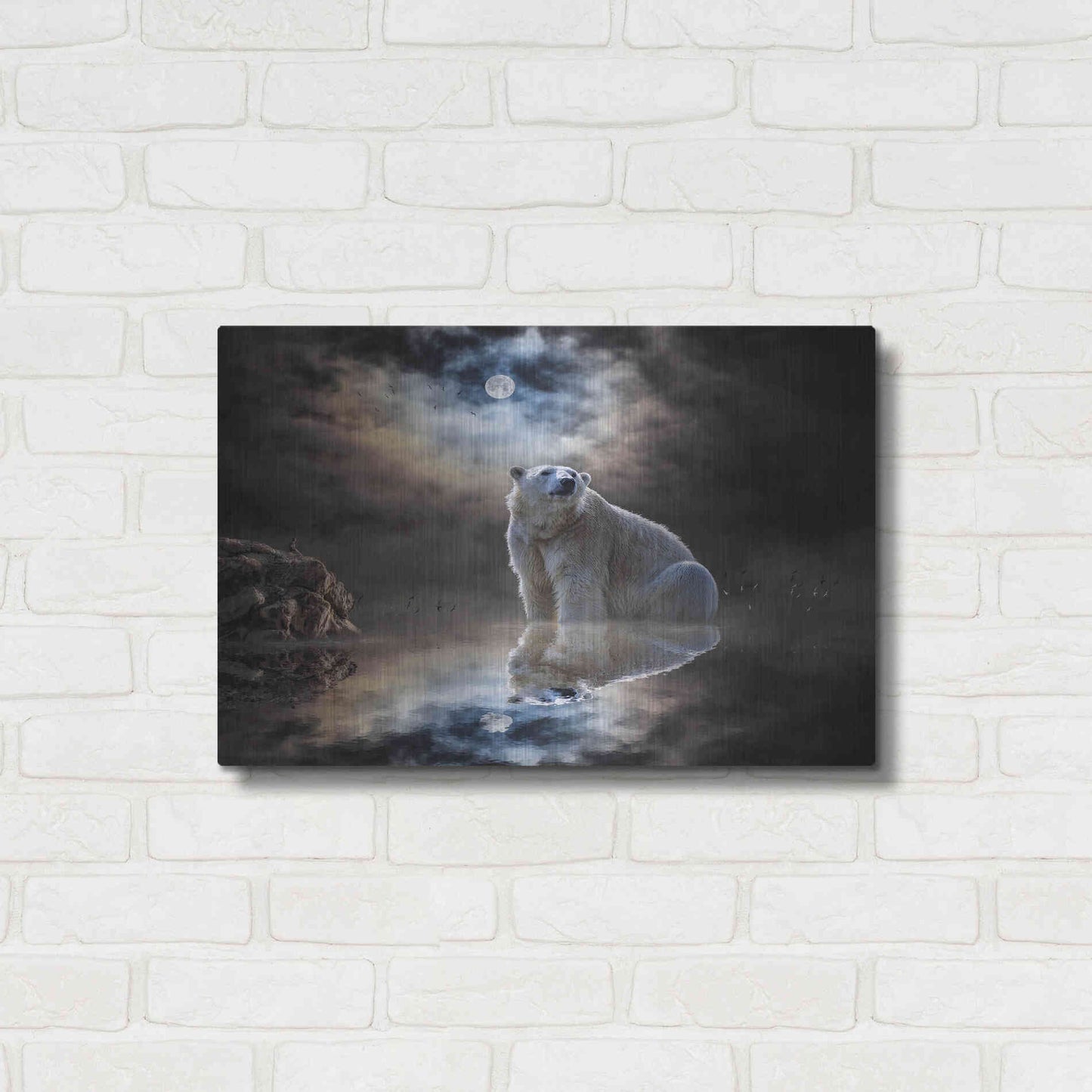 Luxe Metal Art 'Polar Bear Reflections' by Alan, Metal Wall Art,24x16