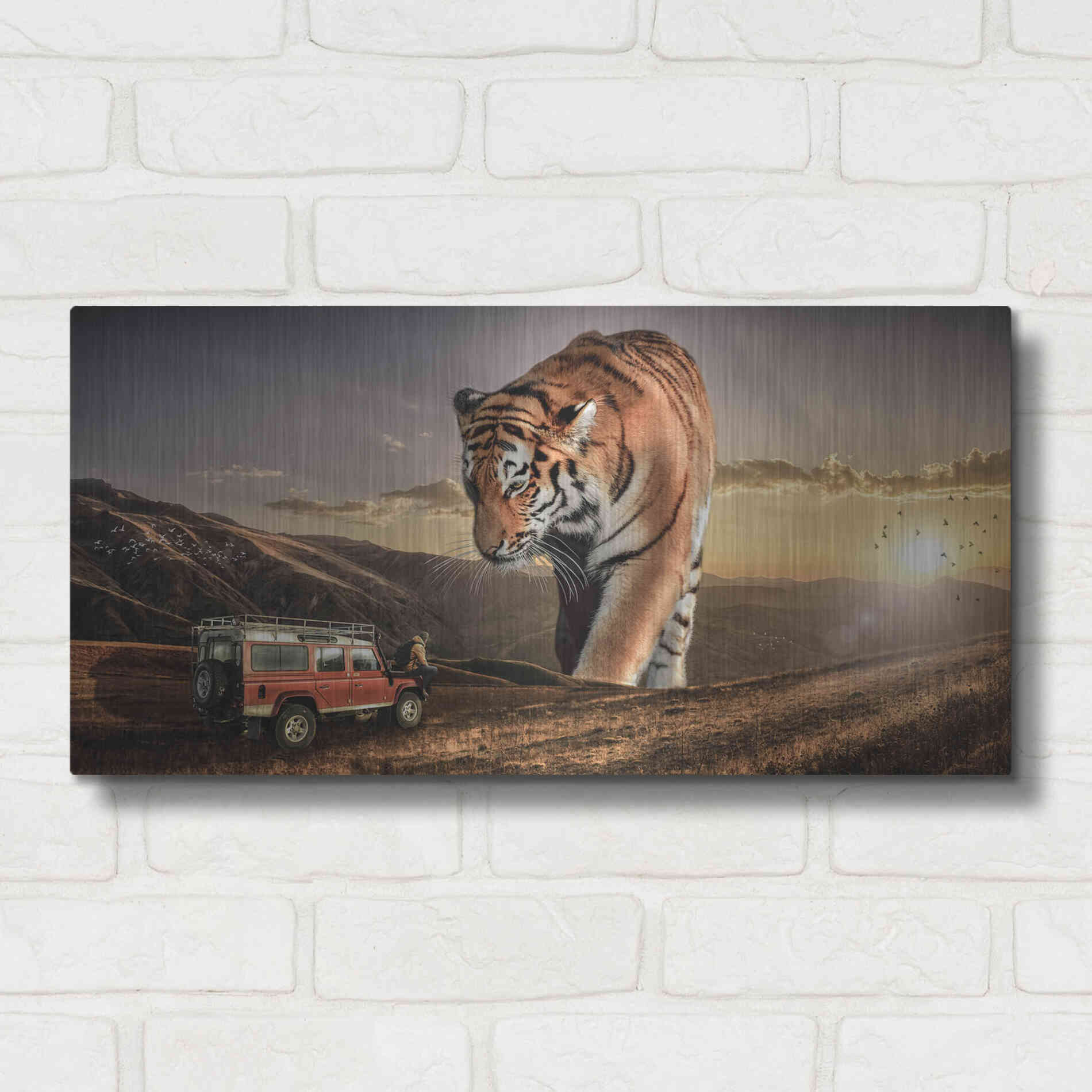 Luxe Metal Art 'Hunters' by Alan, Metal Wall Art,24x12