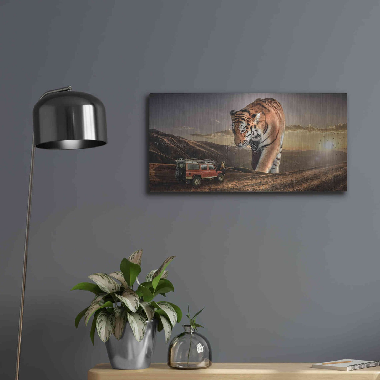 Luxe Metal Art 'Hunters' by Alan, Metal Wall Art,24x12