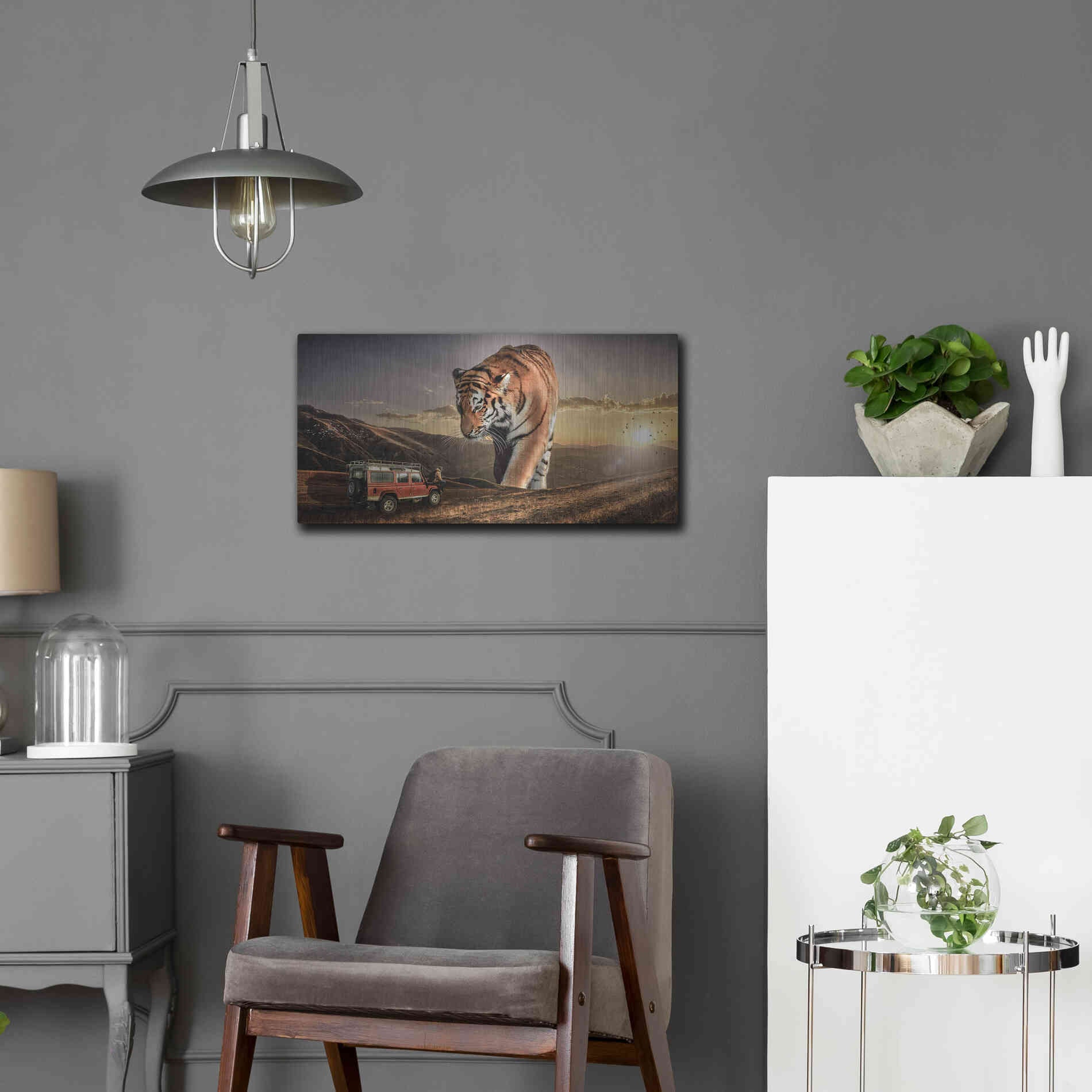 Luxe Metal Art 'Hunters' by Alan, Metal Wall Art,24x12