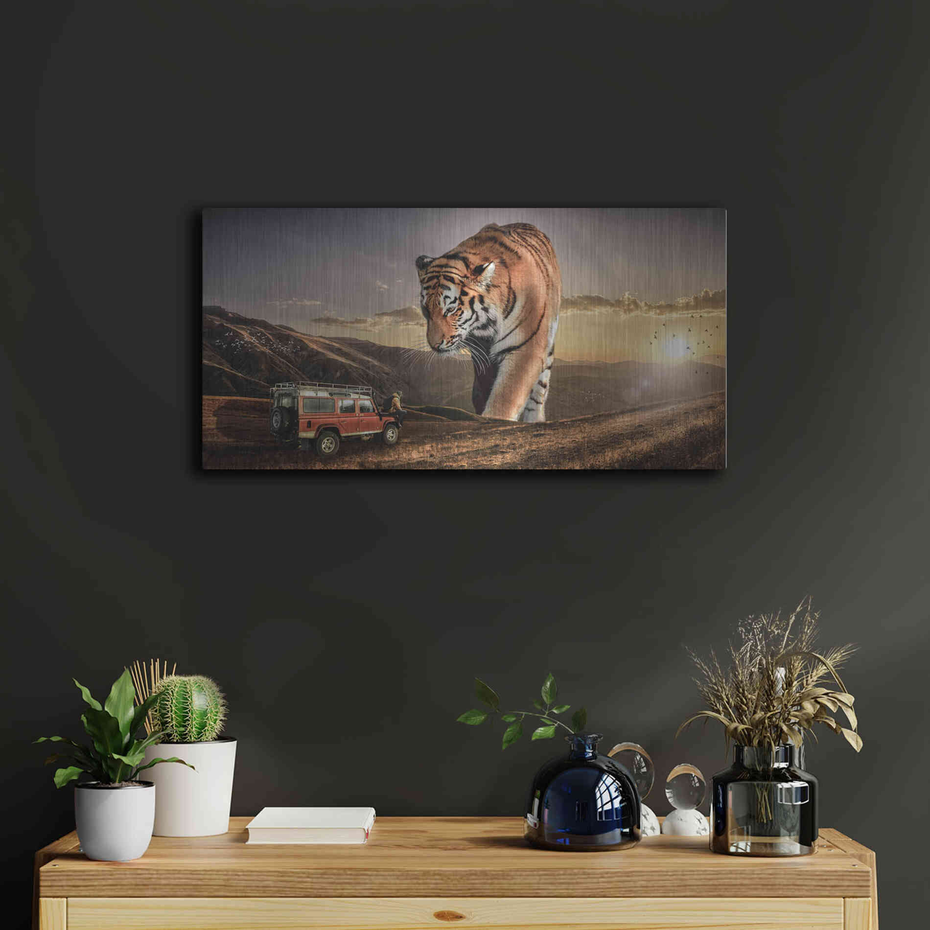 Luxe Metal Art 'Hunters' by Alan, Metal Wall Art,24x12