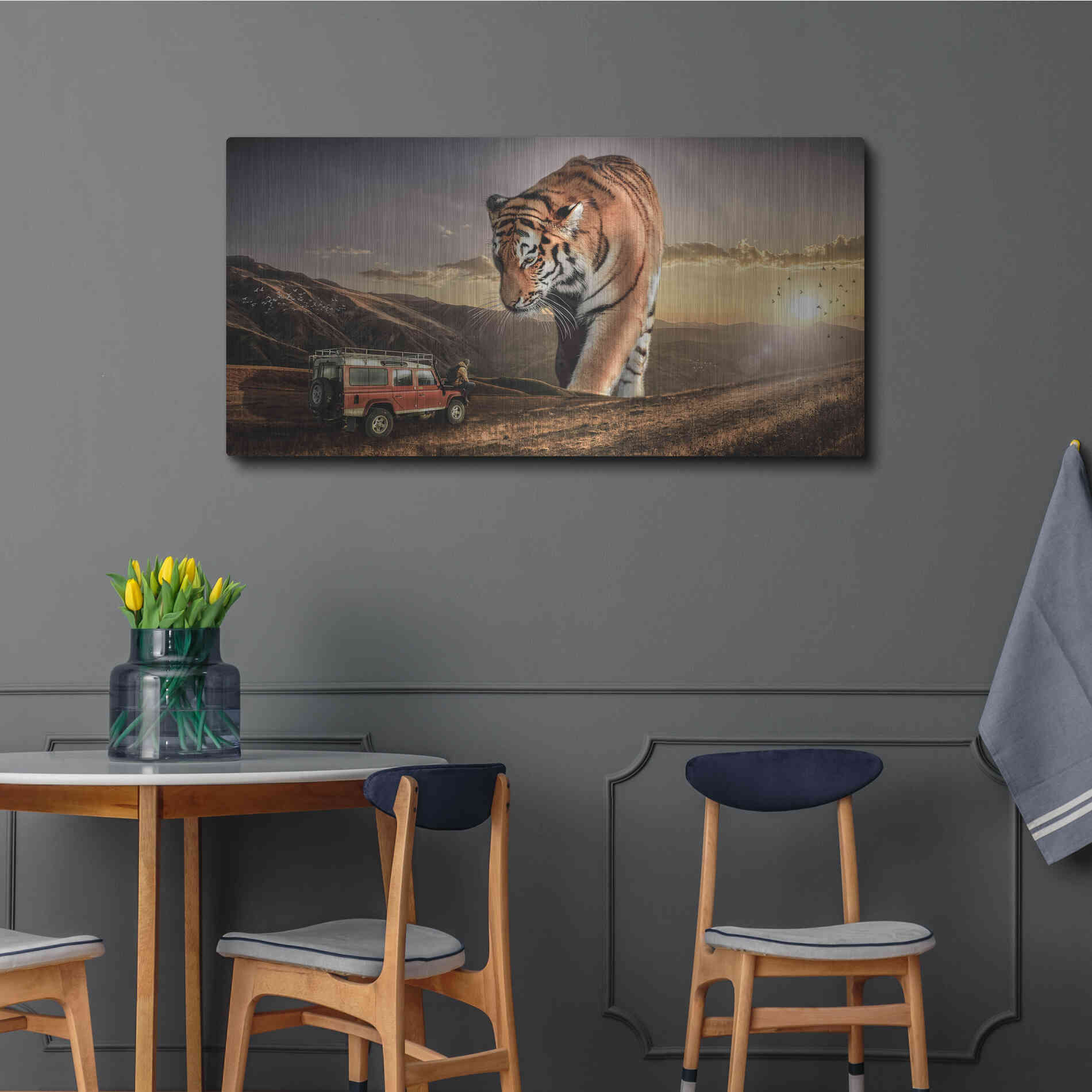 Luxe Metal Art 'Hunters' by Alan, Metal Wall Art,48x24