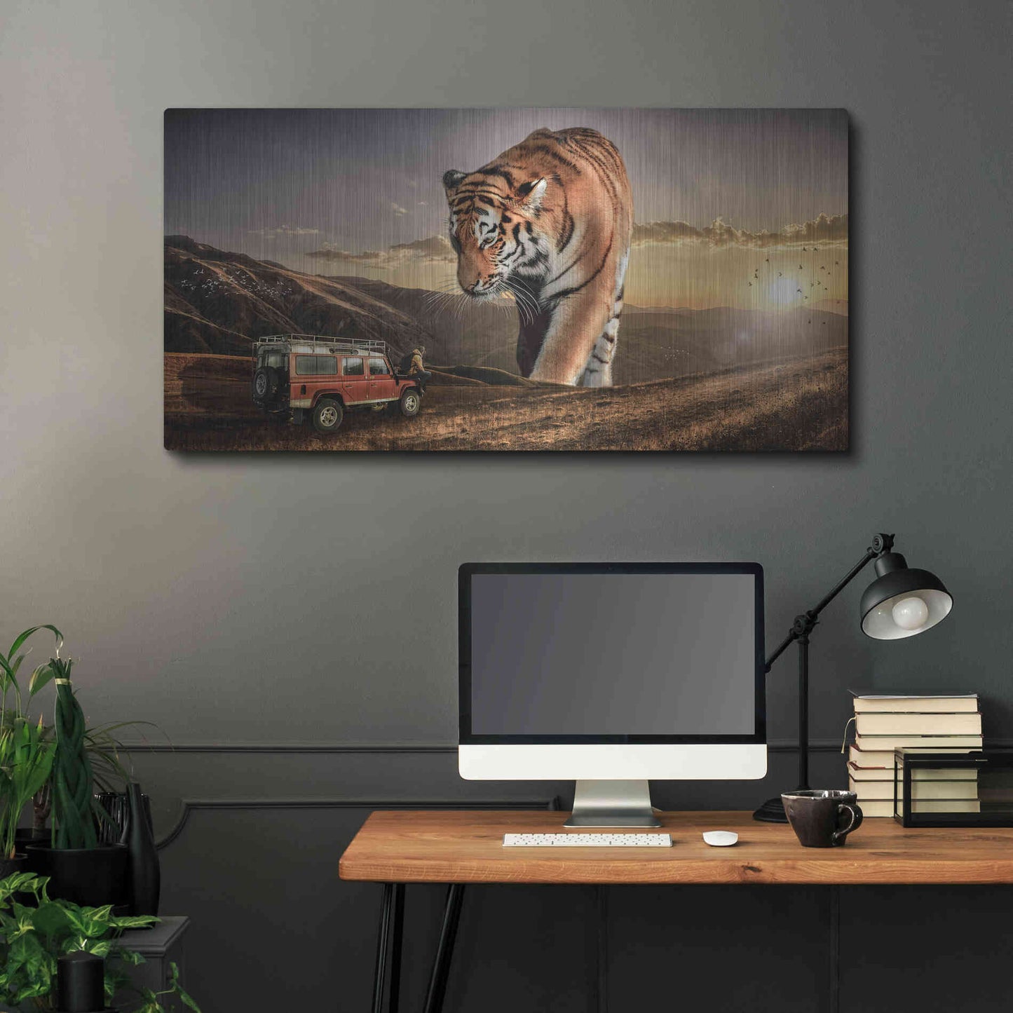 Luxe Metal Art 'Hunters' by Alan, Metal Wall Art,48x24