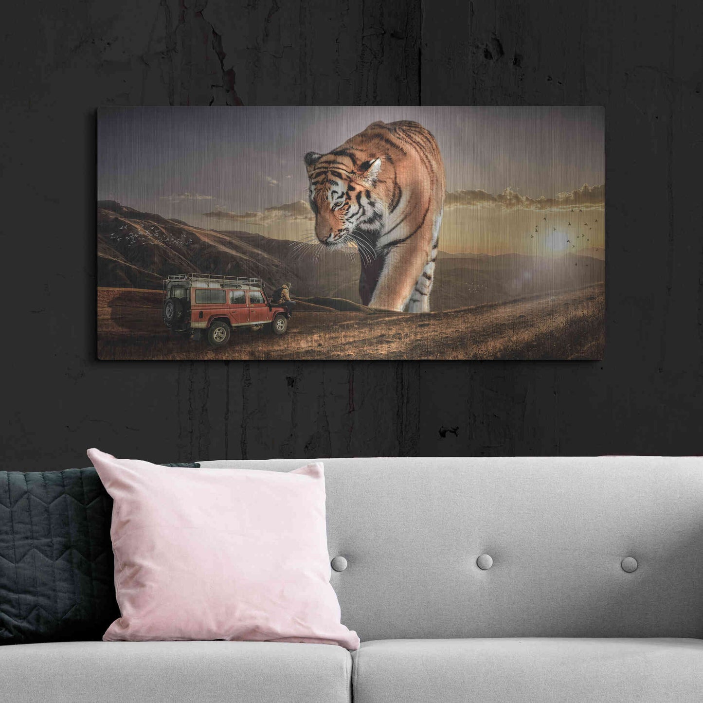 Luxe Metal Art 'Hunters' by Alan, Metal Wall Art,48x24